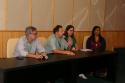 Foto da mesa com 4 representantes do Comitê Eleitoral das eleições do INI. Na ponta esquerda, Dr. Mauro Mediano, Dr. Alexandre Vizzoni, Vanessa Villa e Dra. Suze Sant´Anna. 