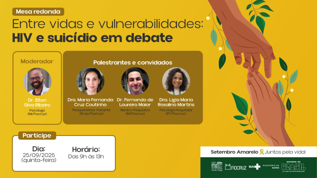INI promove mesa redonda sobre HIV e suicídio no Setembro Amarelo