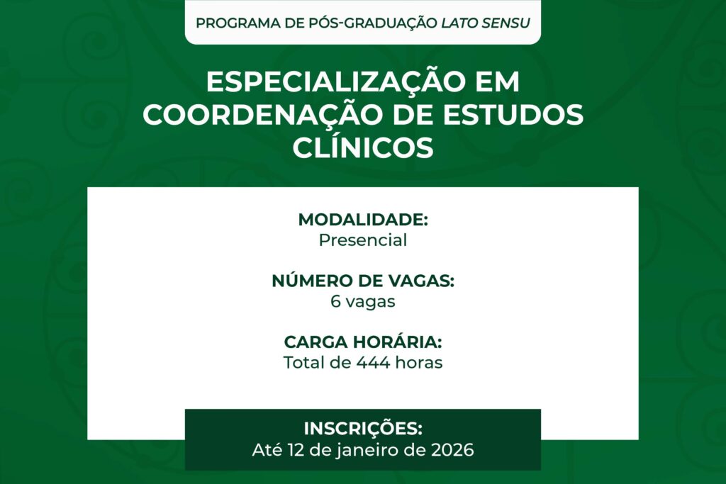 INI/Fiocruz abre inscrições para Curso de Especialização em Coordenação de Estudos Clínicos