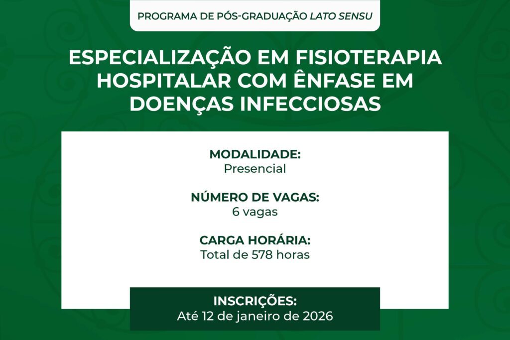 INI/Fiocruz abre inscrições para Curso de Especialização em Fisioterapia Hospitalar com Ênfase em Doenças Infecciosas