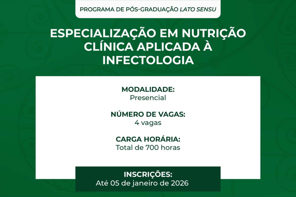 INI/Fiocruz abre inscrições para Curso de Especialização em Nutrição Clínica Aplicada à Infectologia