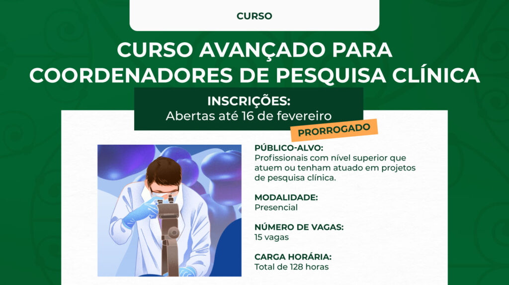 INI/Fiocruz abre inscrições para Curso Avançado para Coordenadores de Pesquisa Clínica