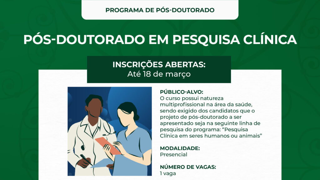 INI/Fiocruz abre inscrições para o processo seletivo de Pós-Doutorado em Pesquisa Clínica